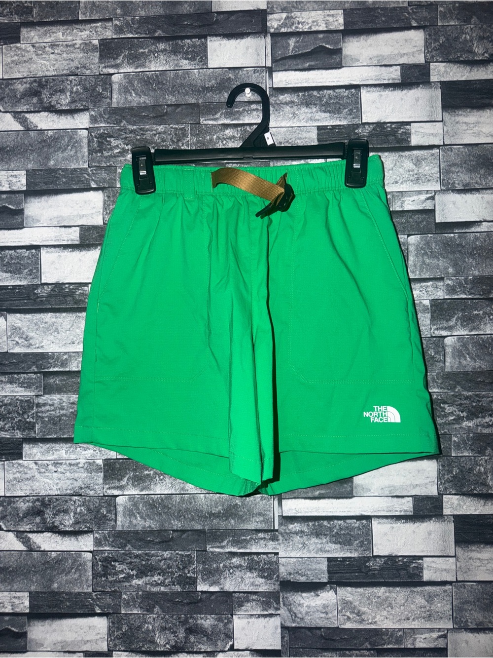 The North Face women’s Bright Green Outdoor Hybrid Shorts